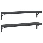 Vidaxl tagres murales 2 pcs 100x23, 5 cm noir acier inoxydable