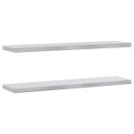 Vidaxl �tag�res murales 2 pcs 100x23, 5x3 cm argent� acier inoxydable