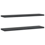 Vidaxl tagres murales 2 pcs 100x23, 5x3 cm noir acier inoxydable