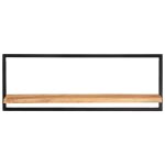 Vidaxl tagres murales 2 pcs 100x24x35 cm bois d'acacia et acier