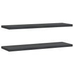 Vidaxl �tag�res murales 2 pcs 100x30 cm noir acier inoxydable