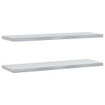 Vidaxl tagres murales 2 pcs 100x30x3 cm argent acier inoxydable