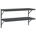 Vidaxl �tag�res murales 2 pcs 100x40 cm noir acier inoxydable
