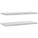 Vidaxl �tag�res murales 2 pcs 100x40x3 cm argent� acier inoxydable