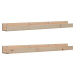Vidaxl tagres murales 2 pcs 110x12x9 cm bois de pin massif