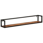 Vidaxl �tag�res murales 2 pcs 110x17x17 cm bois massif d'acacia et fer