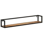Vidaxl �tag�res murales 2 pcs 110x17x17 cm bois massif manguier et fer
