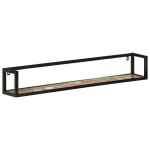 Vidaxl tagres murales 2 pcs 110x17x17cm bois rcupration massif / fer