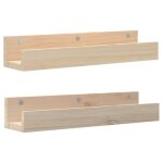 Vidaxl tagres murales 2 pcs 50x12x9 cm bois de pin massif