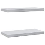 Vidaxl �tag�res murales 2 pcs 50x23, 5 cm argent� acier inoxydable