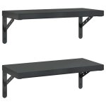 Vidaxl Étagères murales 2 pcs 50x23, 5 cm noir acier inoxydable Vidaxl Étagères murales 2 pcs 50x23, 5 cm noir acier inoxydable