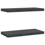 Vidaxl �tag�res murales 2 pcs 50x23, 5 cm noir acier inoxydable