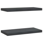 Vidaxl �tag�res murales 2 pcs 50x23, 5 cm noir acier inoxydable