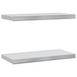 Vidaxl �tag�res murales 2 pcs 50x23, 5x3 cm argent� acier inoxydable