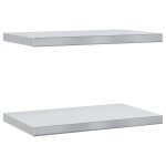 Vidaxl tagres murales 2 pcs 50x30x3 cm argent acier inoxydable
