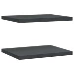 Vidaxl �tag�res murales 2 pcs 50x40 cm noir acier inoxydable