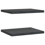 Vidaxl tagres murales 2 pcs 50x40x3 cm noir acier inoxydable