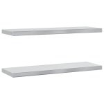 Vidaxl �tag�res murales 2 pcs 75x23, 5 cm argent� acier inoxydable