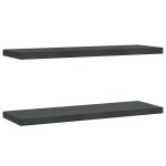 Vidaxl �tag�res murales 2 pcs 75x23, 5 cm noir acier inoxydable