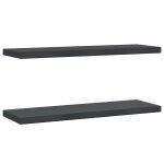 Vidaxl �tag�res murales 2 pcs 75x23, 5x3 cm noir acier inoxydable