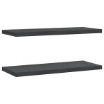 Vidaxl �tag�res murales 2 pcs 75x30 cm noir acier inoxydable