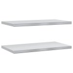 Vidaxl �tag�res murales 2 pcs 75x40 cm argent� acier inoxydable