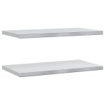 Vidaxl tagres murales 2 pcs 75x40x3 cm argent acier inoxydable