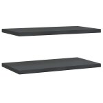 Vidaxl tagres murales 2 pcs 75x40x3 cm noir acier inoxydable