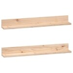 Vidaxl tagres murales 2 pcs 80x11x9 cm bois de pin massif