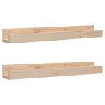 Vidaxl tagres murales 2 pcs 80x12x9 cm bois de pin massif