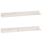 Vidaxl �tag�res murales 2 pcs blanc 110x11x9 cm bois de pin massif