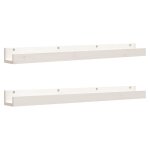 Vidaxl tagres murales 2 pcs blanc 110x12x9 cm bois de pin massif
