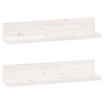 Vidaxl tagres murales 2 pcs blanc 50x11x9 cm bois de pin massif