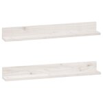 Vidaxl tagres murales 2 pcs blanc 80x11x9 cm bois de pin massif