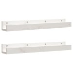 Vidaxl tagres murales 2 pcs blanc 80x12x9 cm bois de pin massif