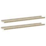 Vidaxl �tag�res murales 2 pcs blanc et ch�ne sonoma 80x9x3 cm