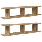 Vidaxl �tag�res murales 2 pcs ch�ne artisanal 90x18x20 cm