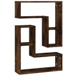 Vidaxl tagres murales 2 pcs chne fum 50x15x50 cm bois d'ingnierie