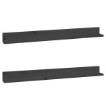 Vidaxl tagres murales 2 pcs gris 110x11x9 cm bois de pin massif