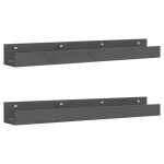 Vidaxl �tag�res murales 2 pcs gris 80x12x9 cm bois de pin massif