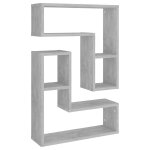 Vidaxl tagres murales 2 pcs gris bton 50x15x50 cm bois d'ingnierie