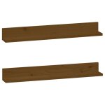 Vidaxl tagres murales 2 pcs marron miel 80x11x9cm bois de pin massif