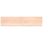 Vidaxl Étagère murale 220x50x(2 - 6) cm bois de chêne massif non traité Vidaxl Étagère murale 220x50x(2 - 6) cm bois de chêne massif non traité