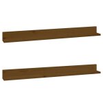 Vidaxl tagres murales 2pcs marron miel 110x11x9cm bois de pin massif