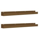 Vidaxl tagres murales 2pcs marron miel 110x12x9cm bois de pin massif