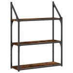 Vidaxl tagre murale 3 niveaux chne fum 60x21x78, 5 cm