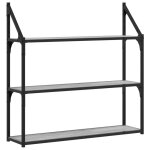 Vidaxl tagre murale 3 niveaux sonoma gris 80x21x78, 5 cm