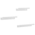 Vidaxl �tag�res murales 3 pcs argent� acier inoxydable