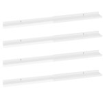 Vidaxl �tag�res murales 4 pcs blanc brillant 100x9x3 cm