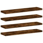Vidaxl �tag�res murales 4 pcs ch�ne fum� 40x10x1, 5cm bois d'ing�nierie